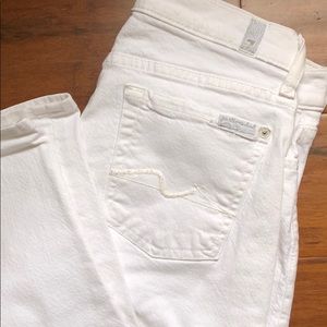 7 For All Mankind White Skinny Jeans